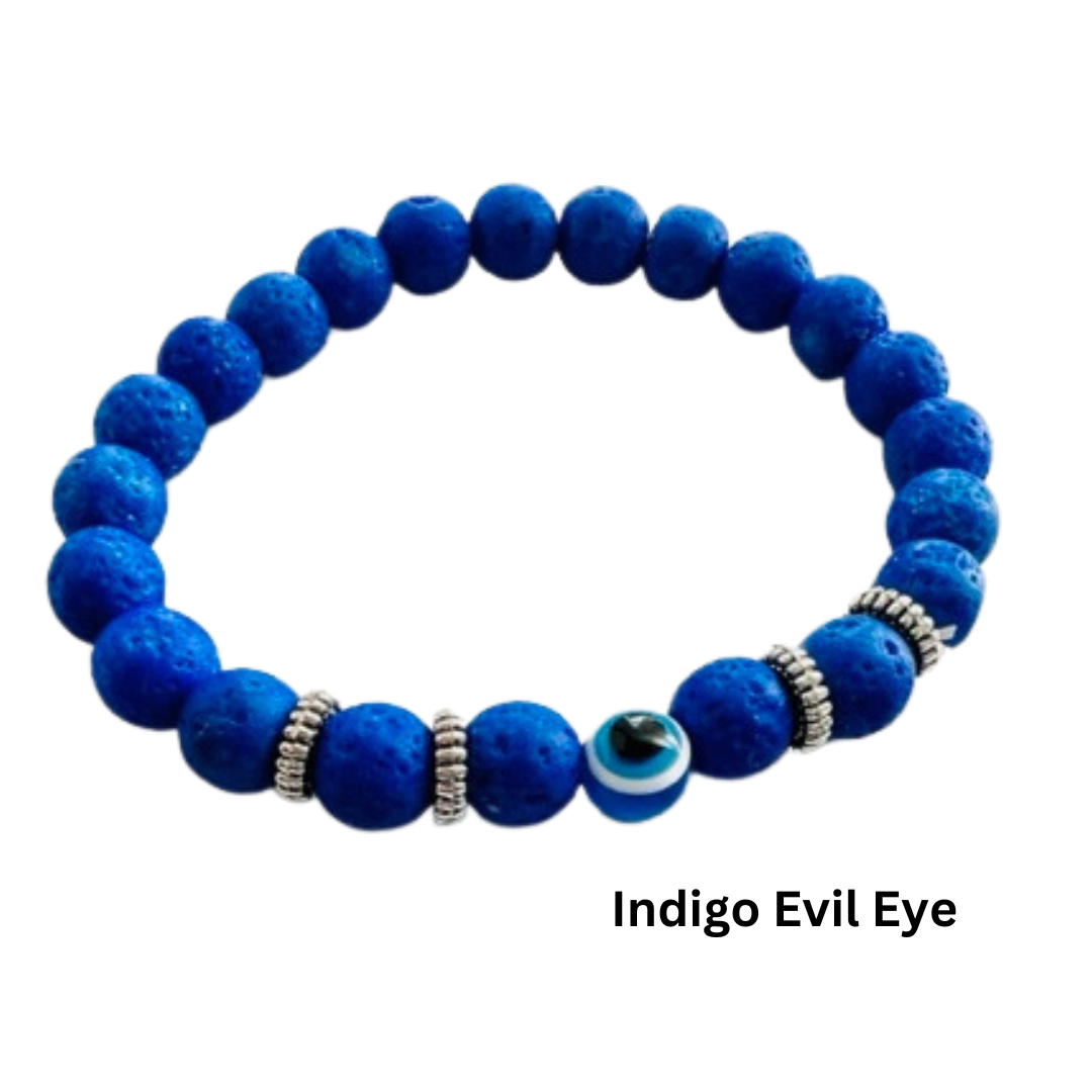 Evil Eye Lava Bead Bracelet