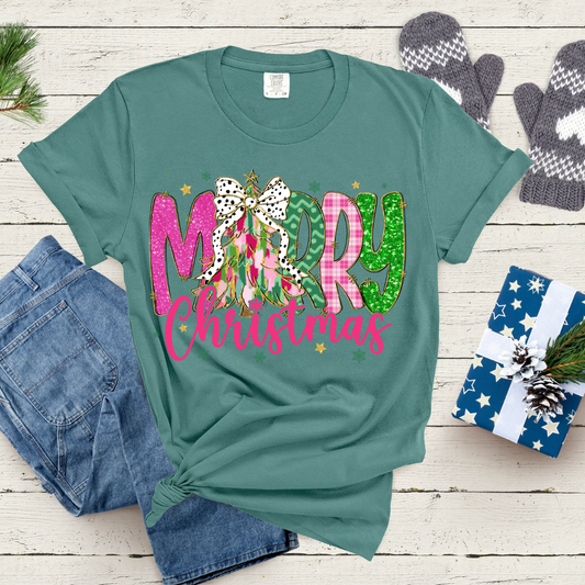 Pink Merry Christmas Comfort Colors® Christmas Shirt
