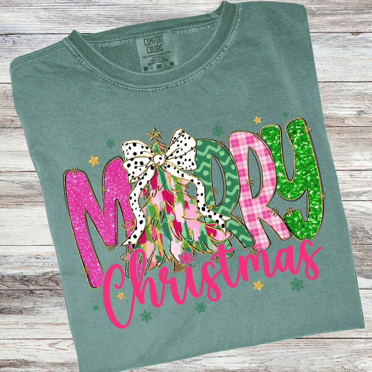 Pink Merry Christmas Comfort Colors® Christmas Shirt