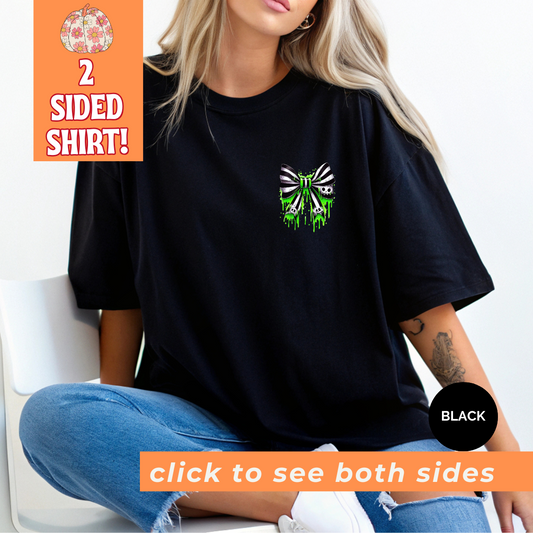 2-Sided Never Trust Coquette Comfort Colors Halloween Shirt