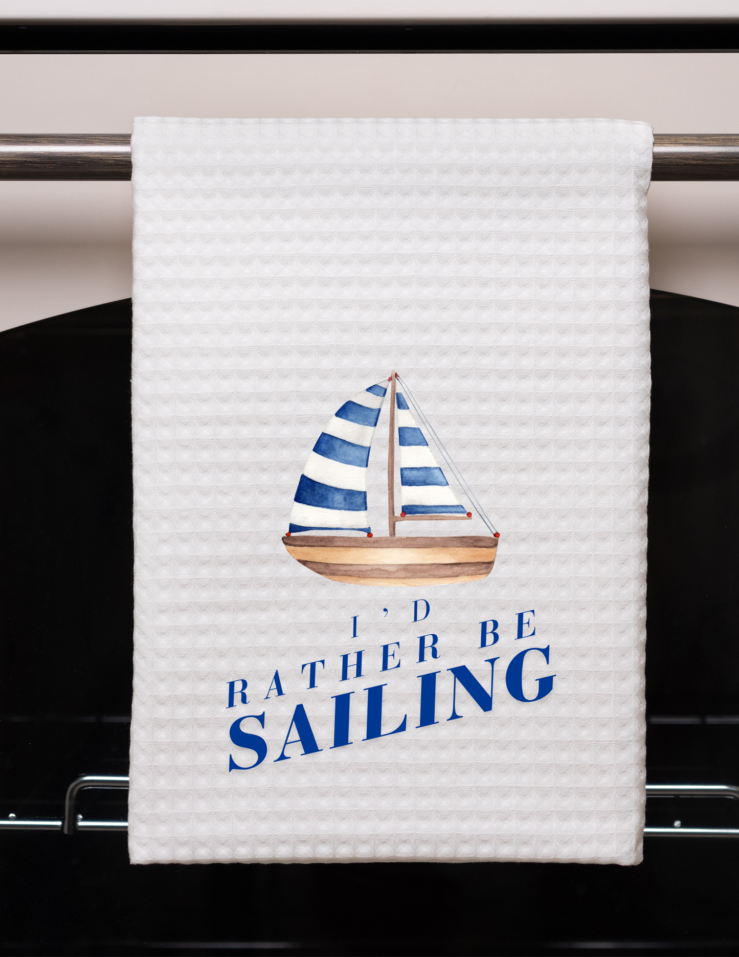 Rather Be Sailing Waffle Weave Towel