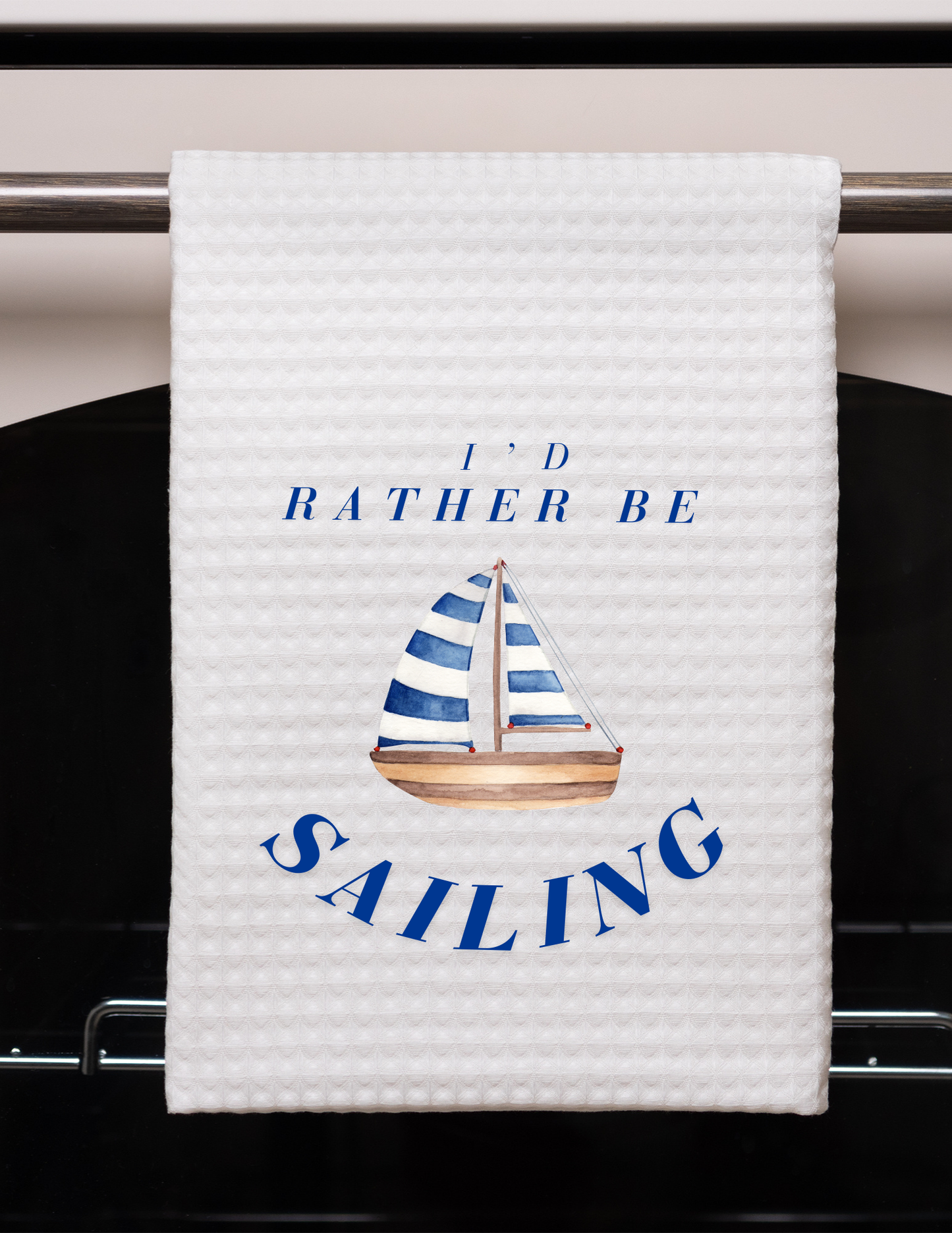 Rather Be Sailing Waffle Weave Towel