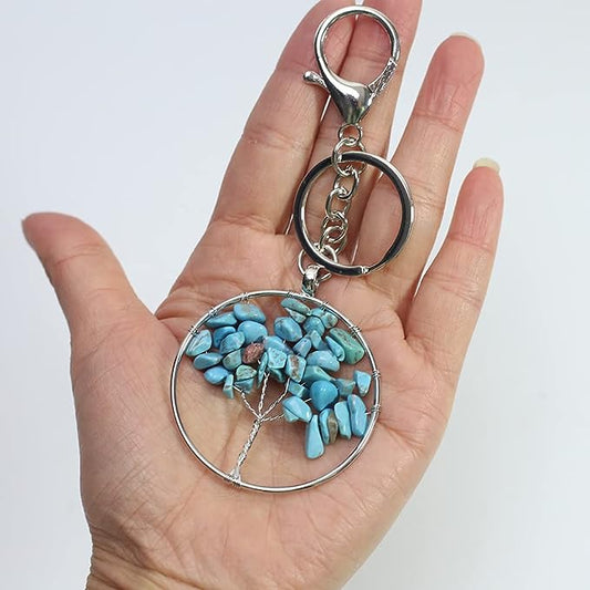 Amazonite Quartz Chakra Crystal Stone Keychain