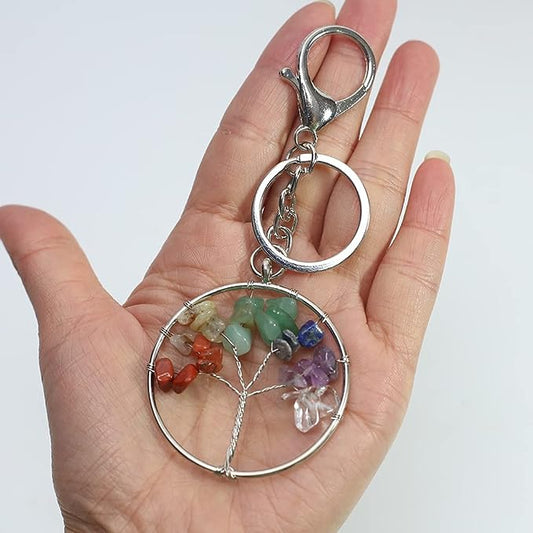 7 Chakra Crystal Stone Keychain