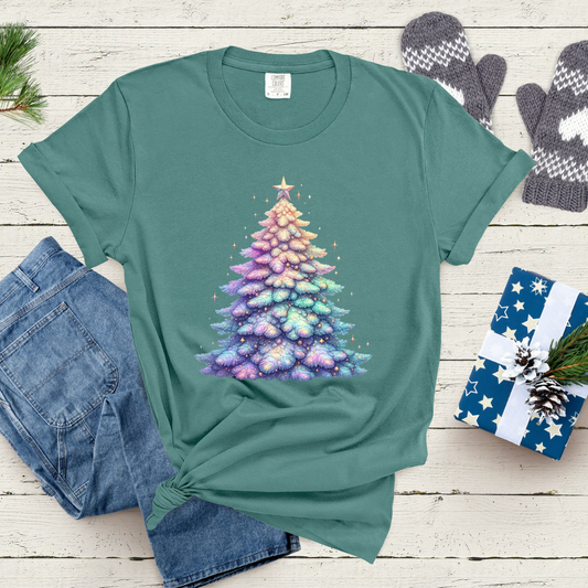 Iridescent Tree Comfort Colors® Christmas Shirt