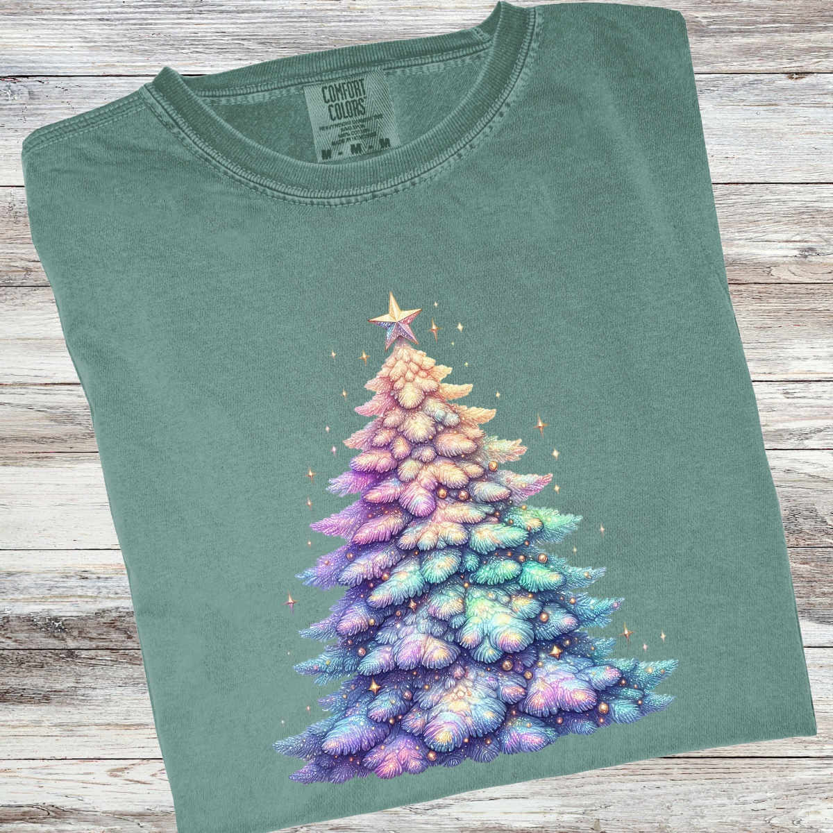 Iridescent Tree Comfort Colors® Christmas Shirt