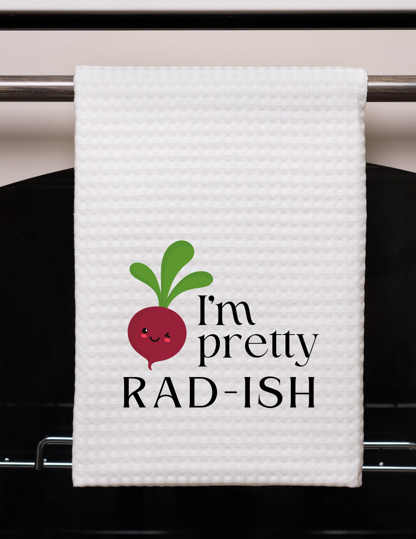 Pretty Radish Waffle Weave Towel