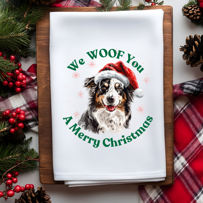 Christmas Dogs Waffle Towel