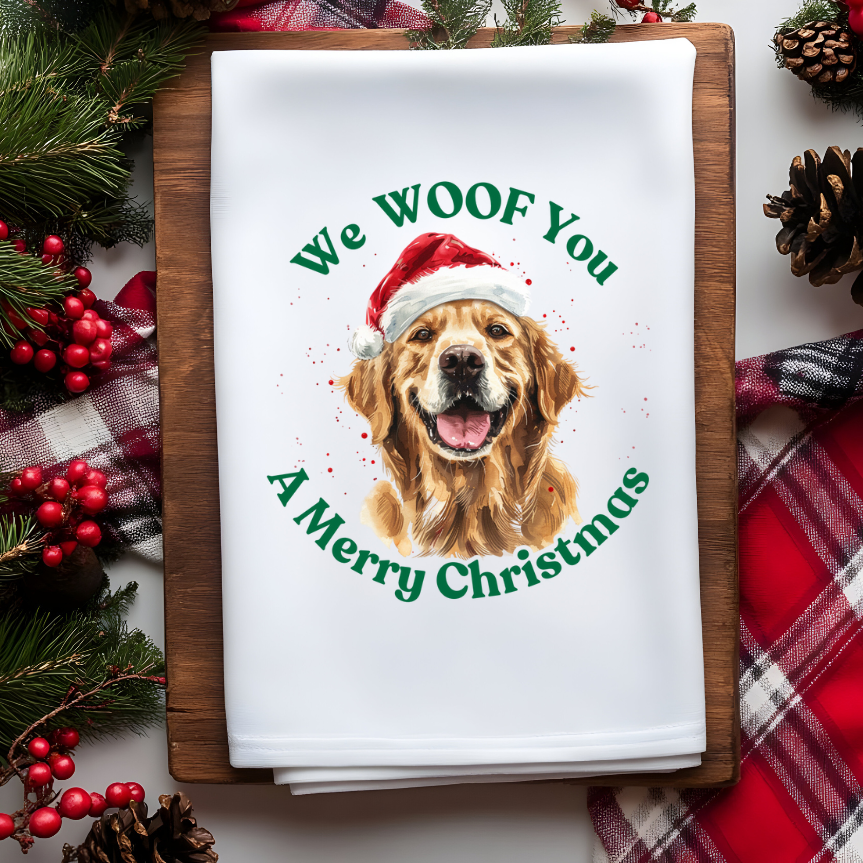 Christmas Dogs Waffle Towel