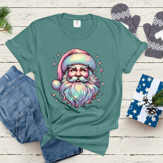 Iridescent Santa Comfort Colors® Christmas Shirt