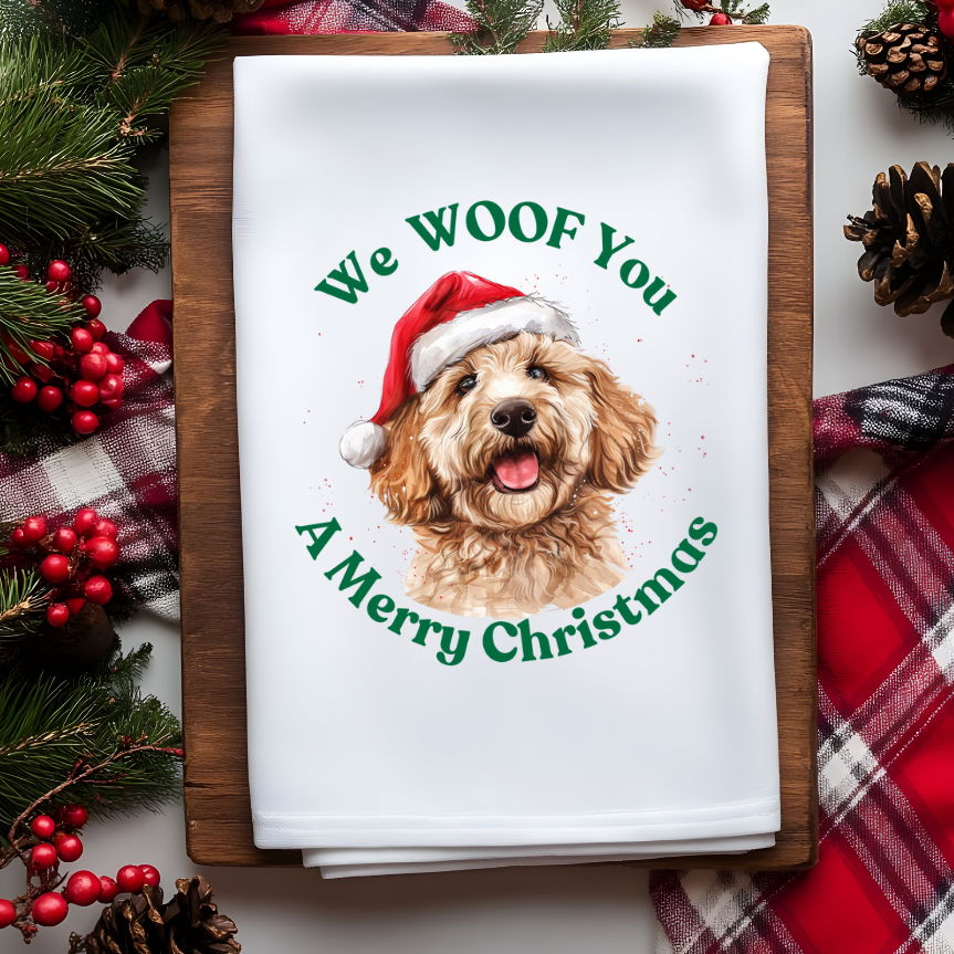 Christmas Dogs Waffle Towel