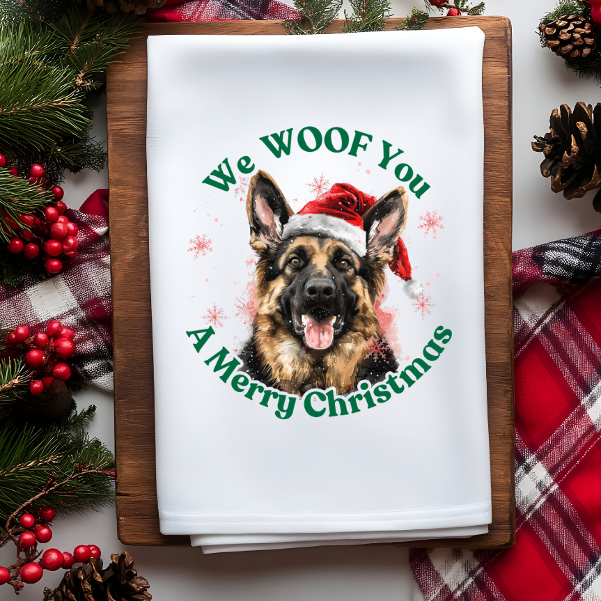 Christmas Dogs Waffle Towel