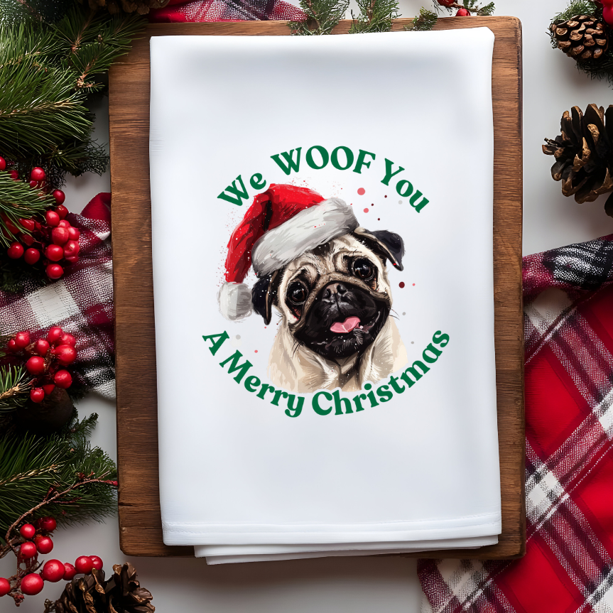 Christmas Dogs Waffle Towel