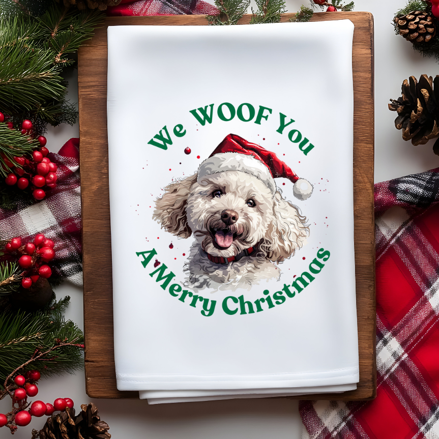 Christmas Dogs Waffle Towel