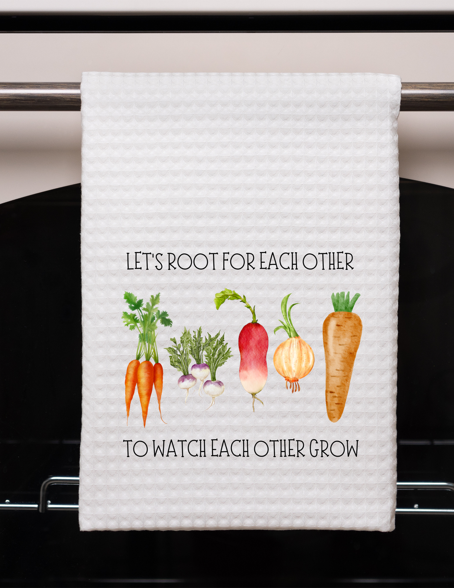 Root For Each Other Waffle Weave Towel