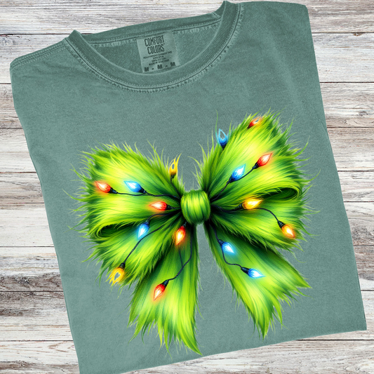 Grinch Bow Comfort Colors® Christmas Shirt