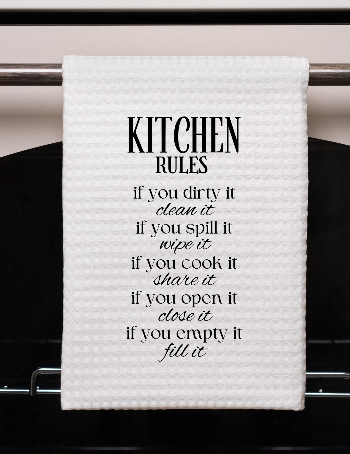 Kitchen Rules Waffle Weave Towel