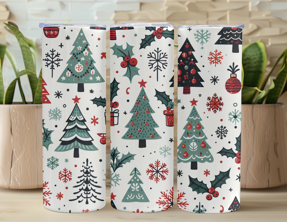 Christmas Tumbler Gift Set - Festive Trees