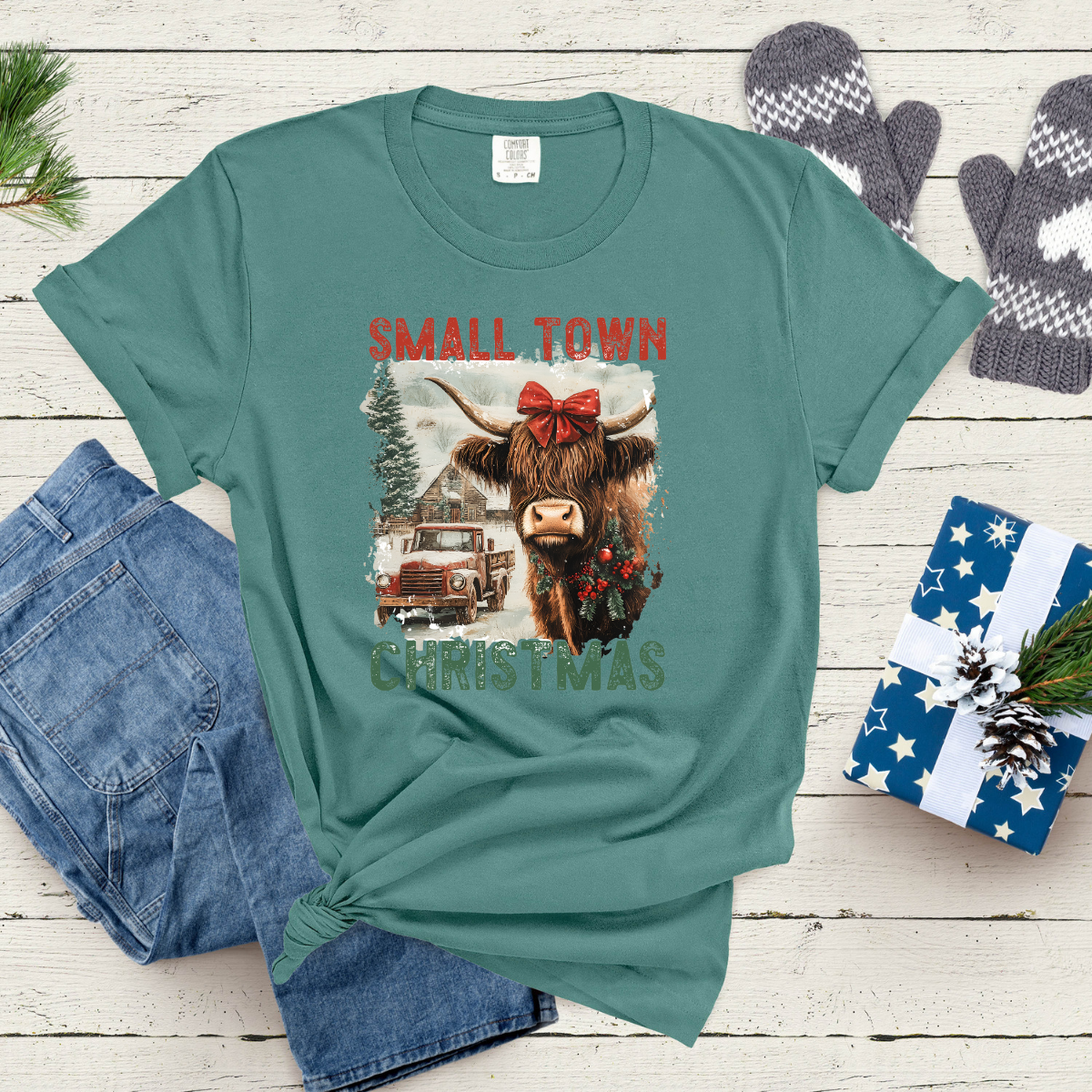 Small Town Christmas Comfort Colors® Christmas Shirt