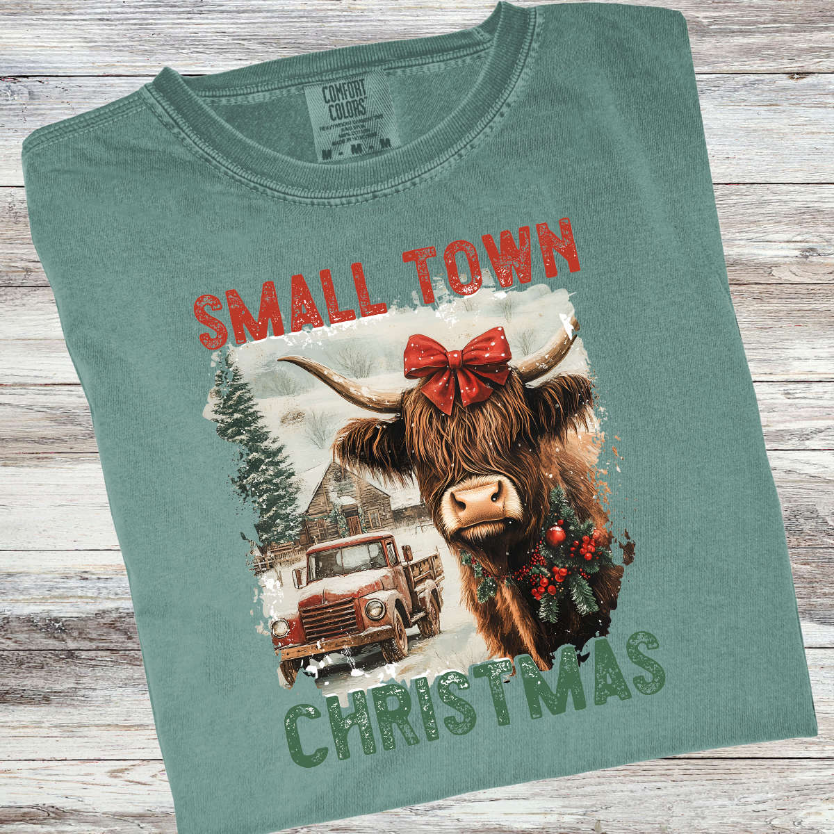 Small Town Christmas Comfort Colors® Christmas Shirt