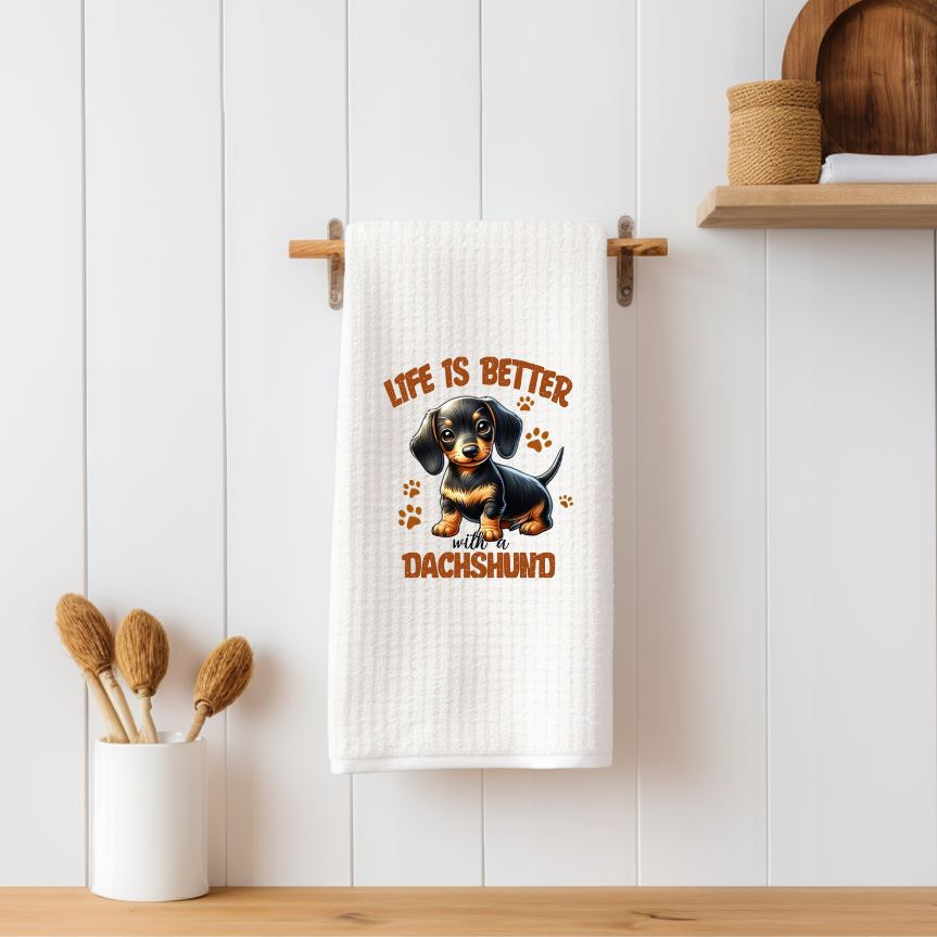 Chihuahua Funny Dog Pun Waffle Weave Towel