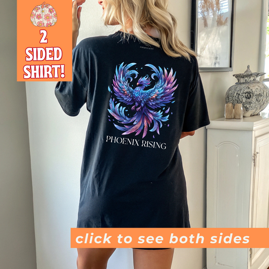 Blue Phoenix Rising Double Sided Comfort Colors Halloween Shirt
