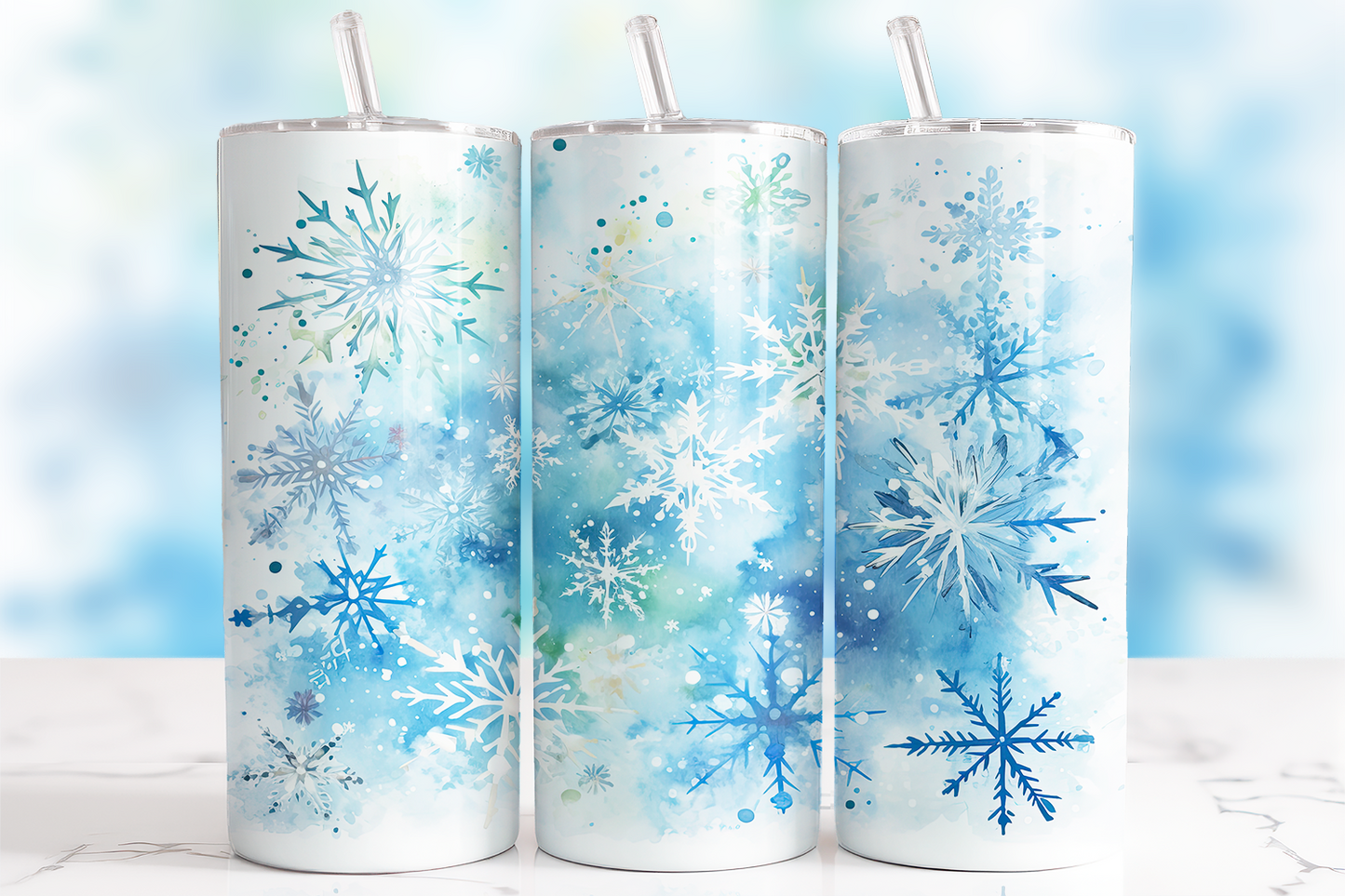 Blue Ice Snowflake 20oz Tumbler