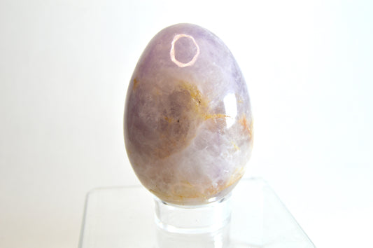 Amethyst with Golden Healer Crystal Egg