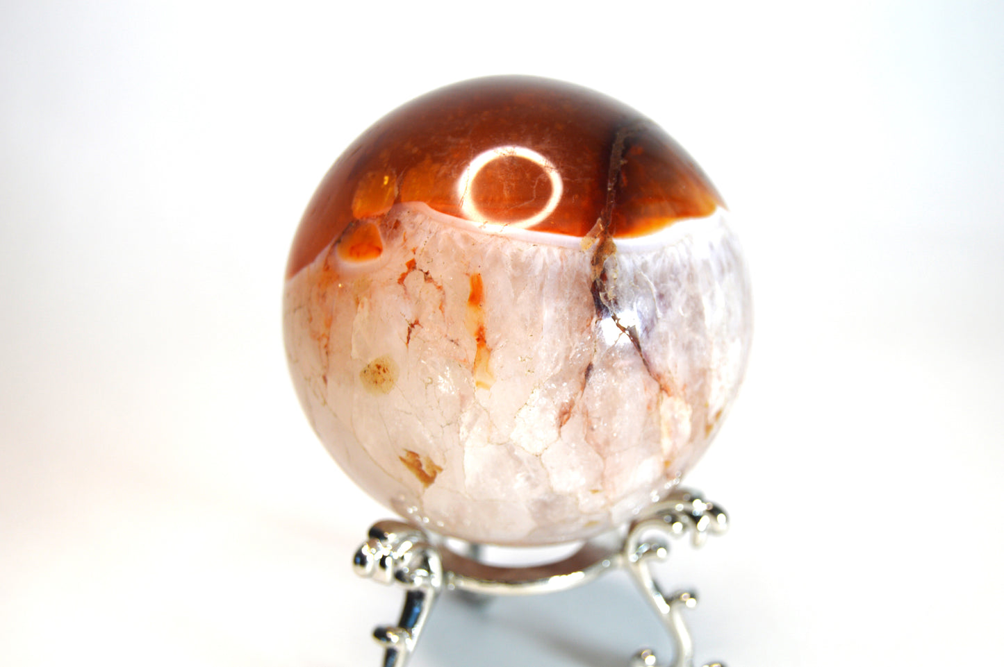 Carnelian Pokeball Crystal Sphere