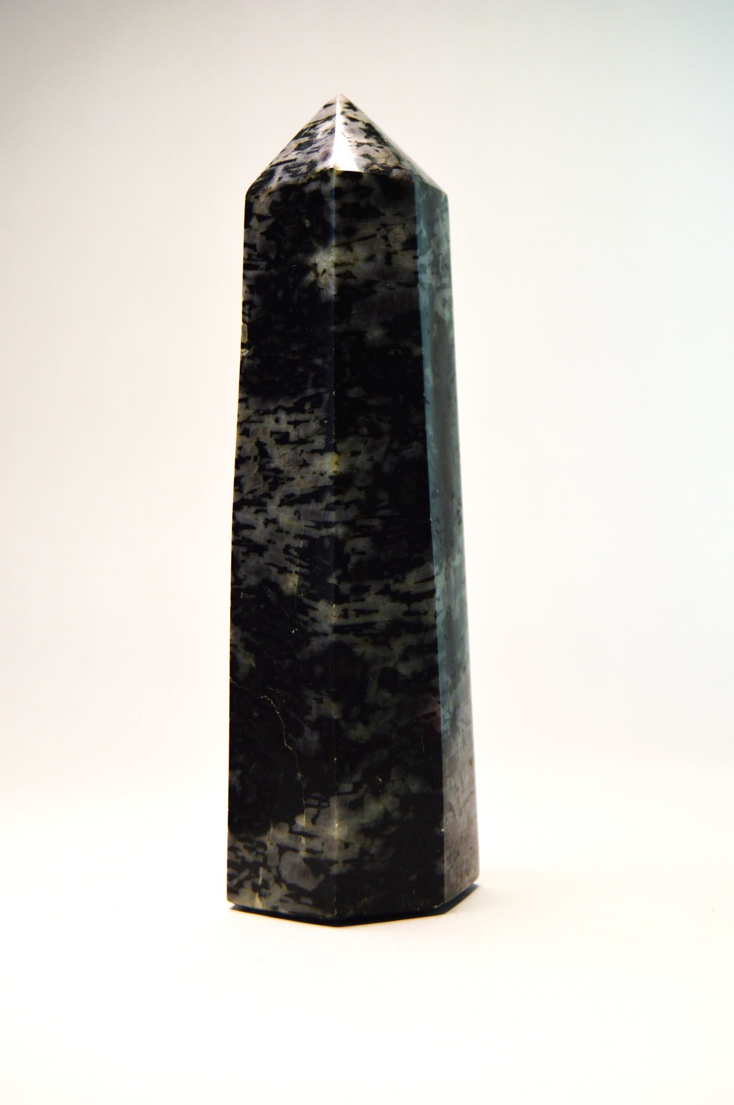 Indigo Gabbro Crystal Obelisk Tower