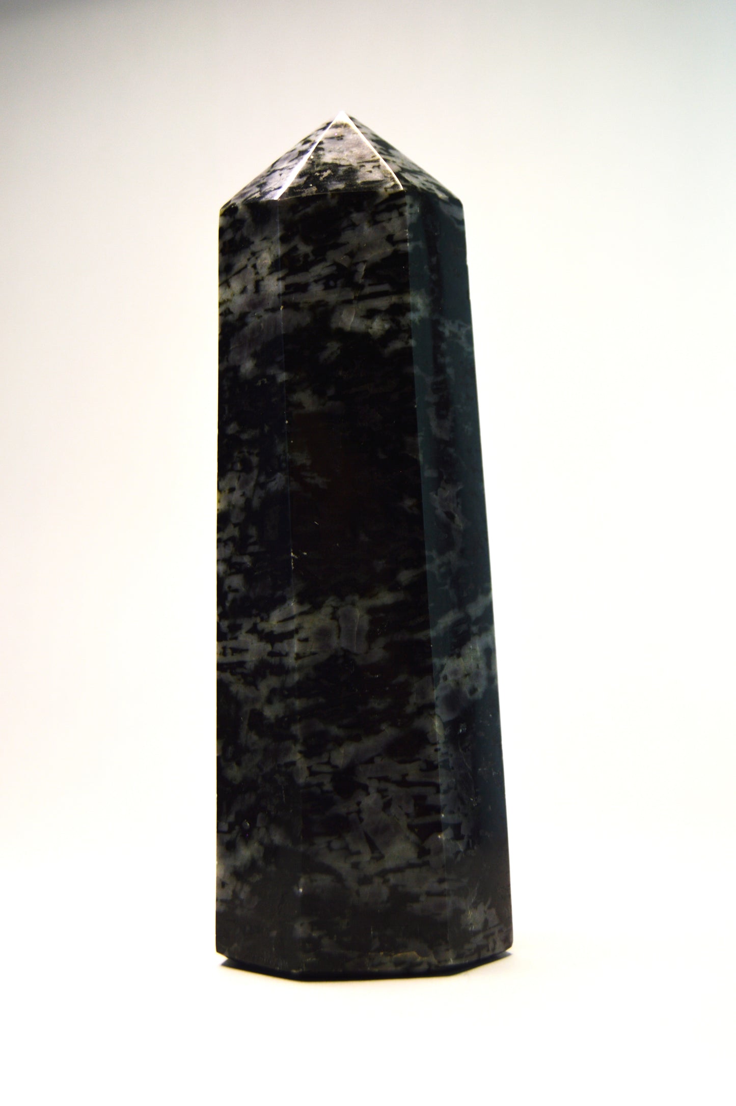 Indigo Gabbro Crystal Obelisk Tower