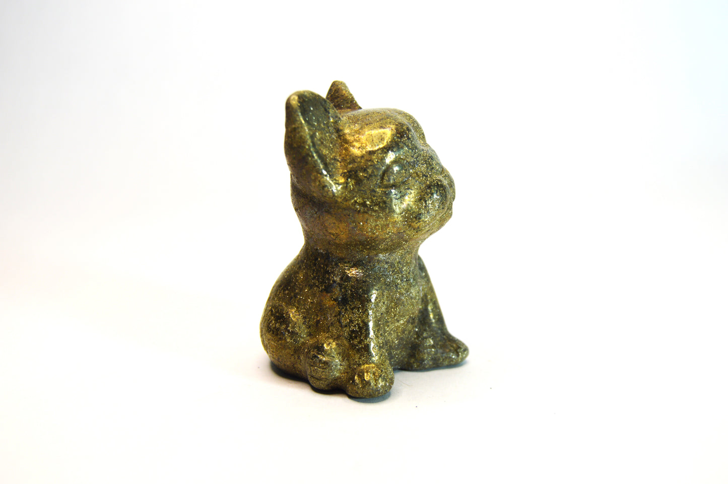 Frenchie Dog Pyrite Carving