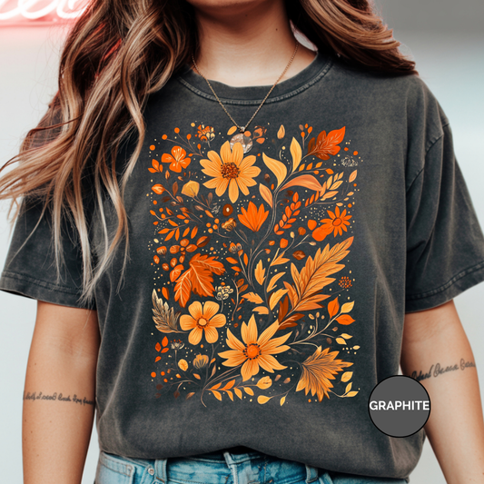 Fall Leaves Comfort Colors Halloween Shirt