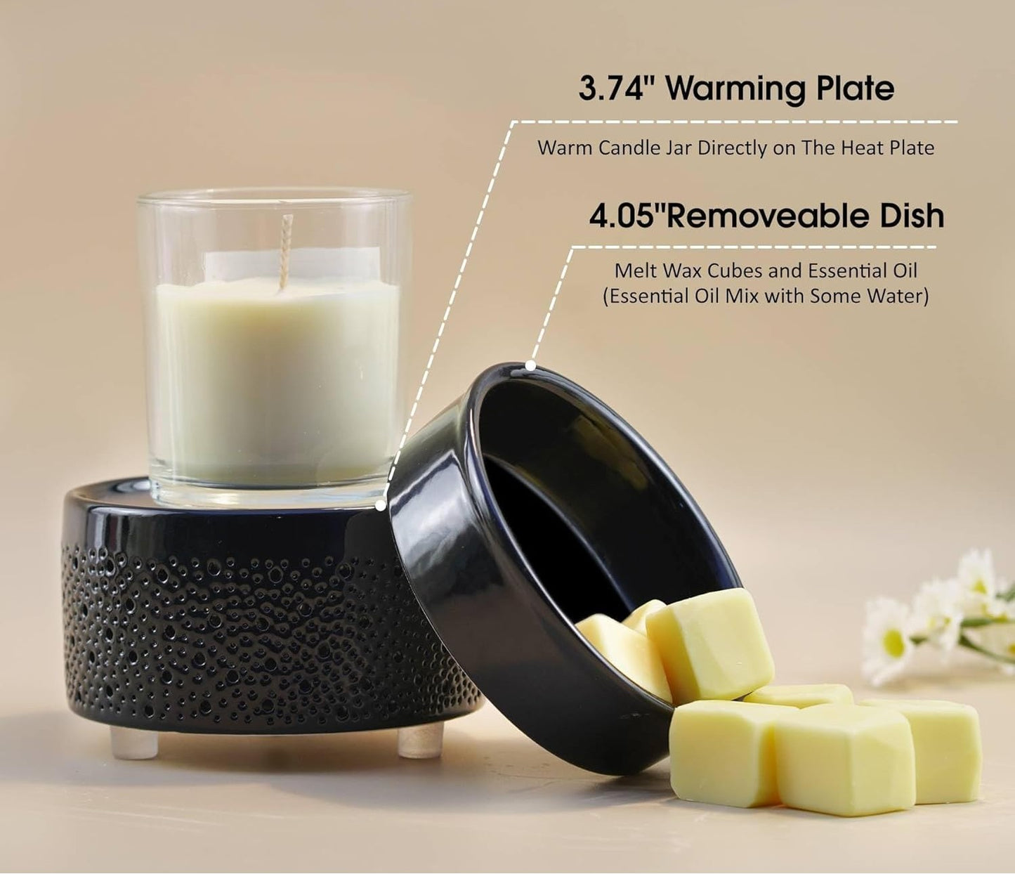 Black 4-in-One Wax Melt Warmer