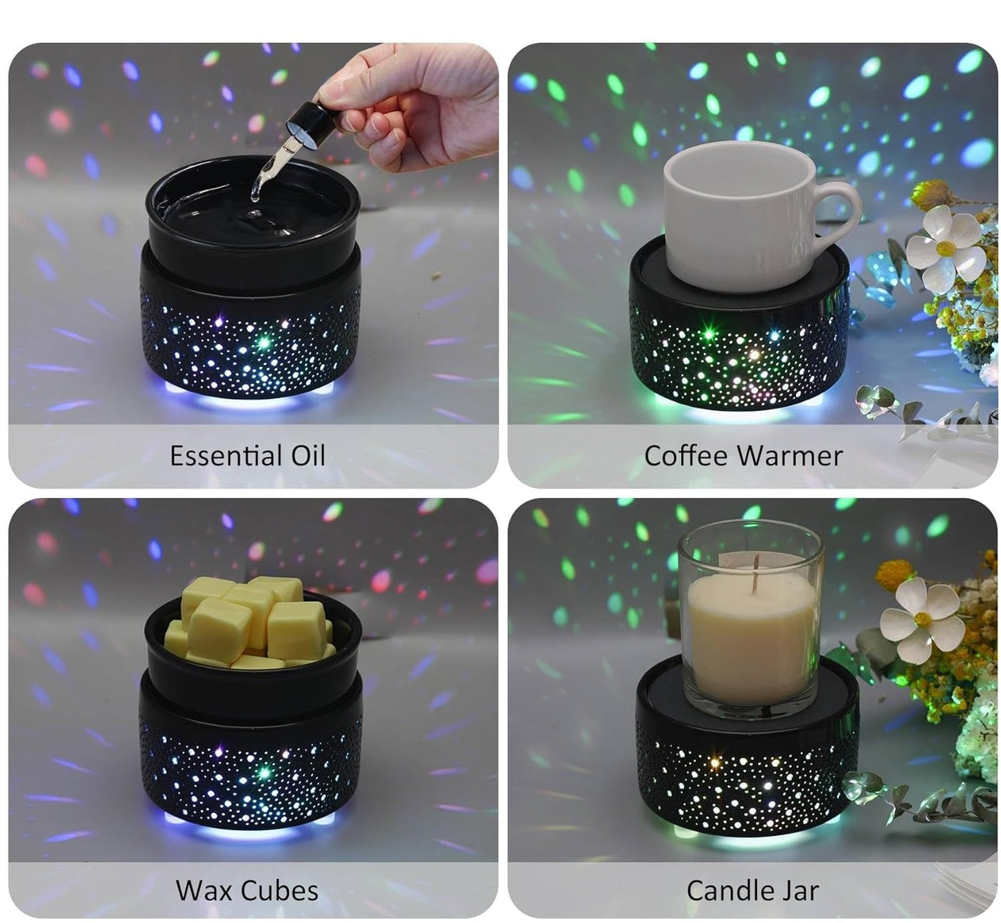 Black 4-in-One Wax Melt Warmer