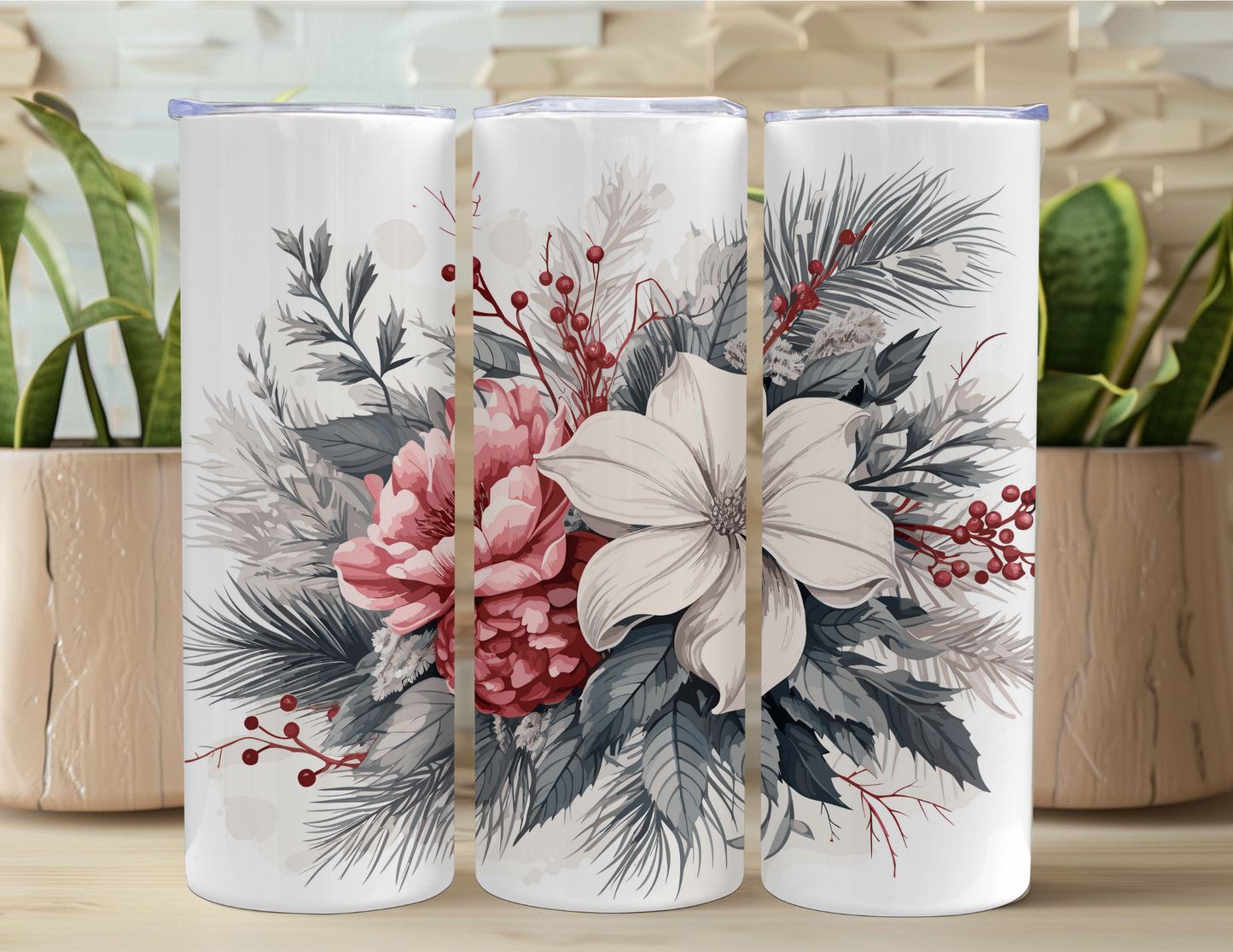 Holiday Poinsettia 20oz Tumbler