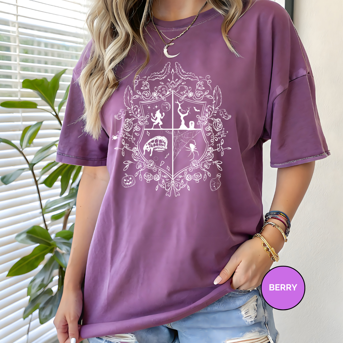 Halloween House Crest Comfort Colors Halloween Shirt