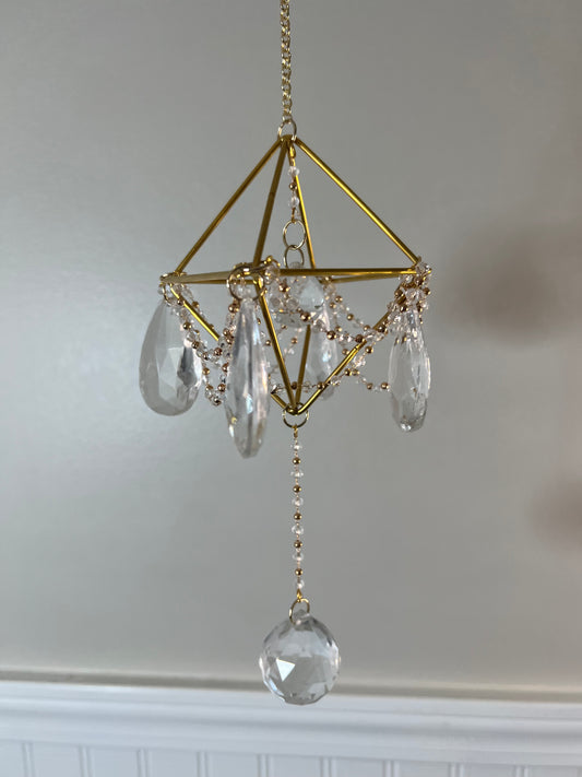 Twin Pyramid Crystal Suncatcher