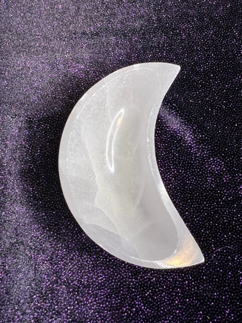 Selenite Crescent Moon Carving