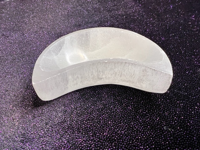 Selenite Crescent Moon Carving