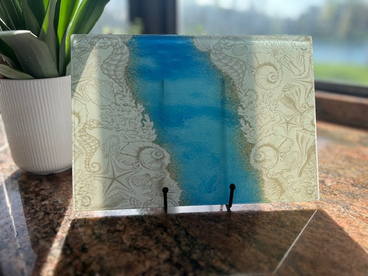 Glass Cutting Board - Ocean Life