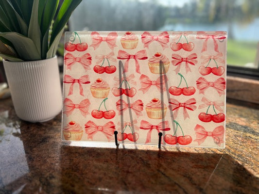 Glass Cutting Board - Pretty In Pink