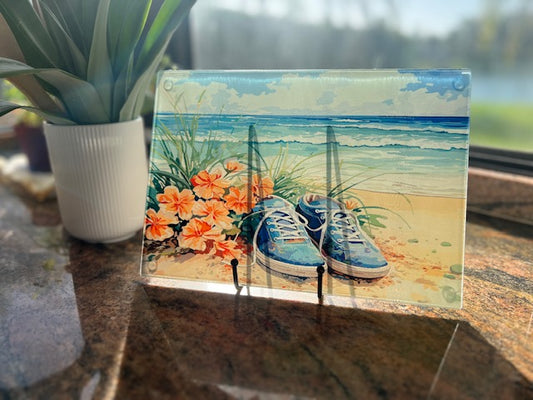 Glass Cutting Board - Beach Bottoms