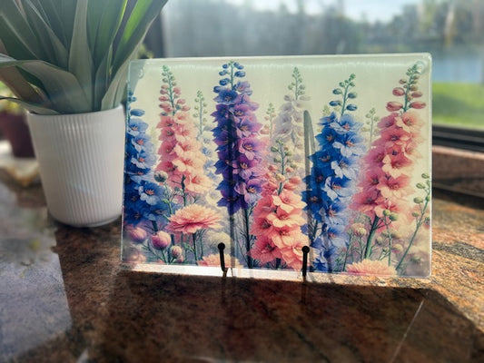 Glass Cutting Board - Flowing Florals