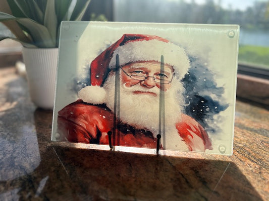 Glass Cutting Board - Ole Saint Nick