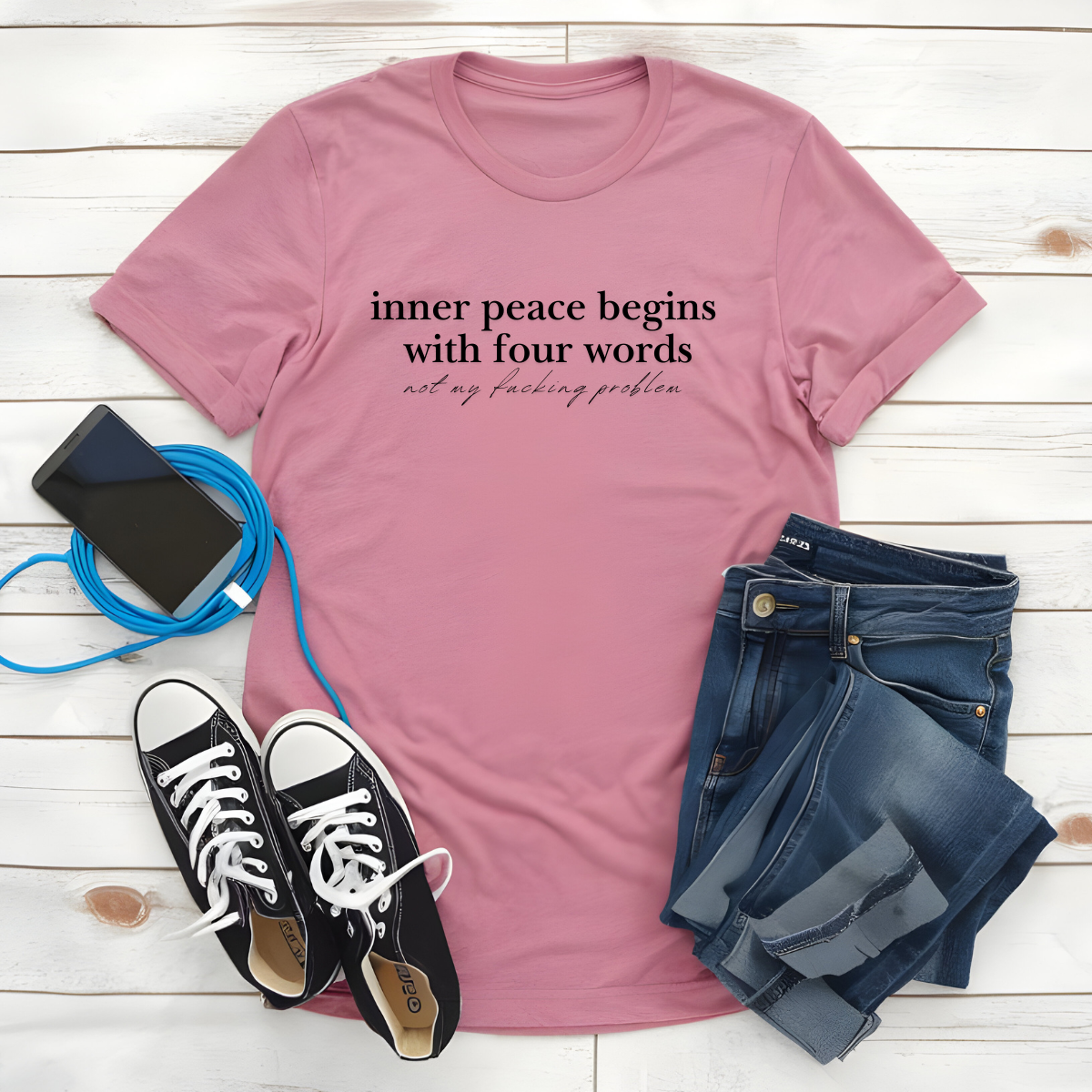 Inner Peace Beings With Four Words tShirt