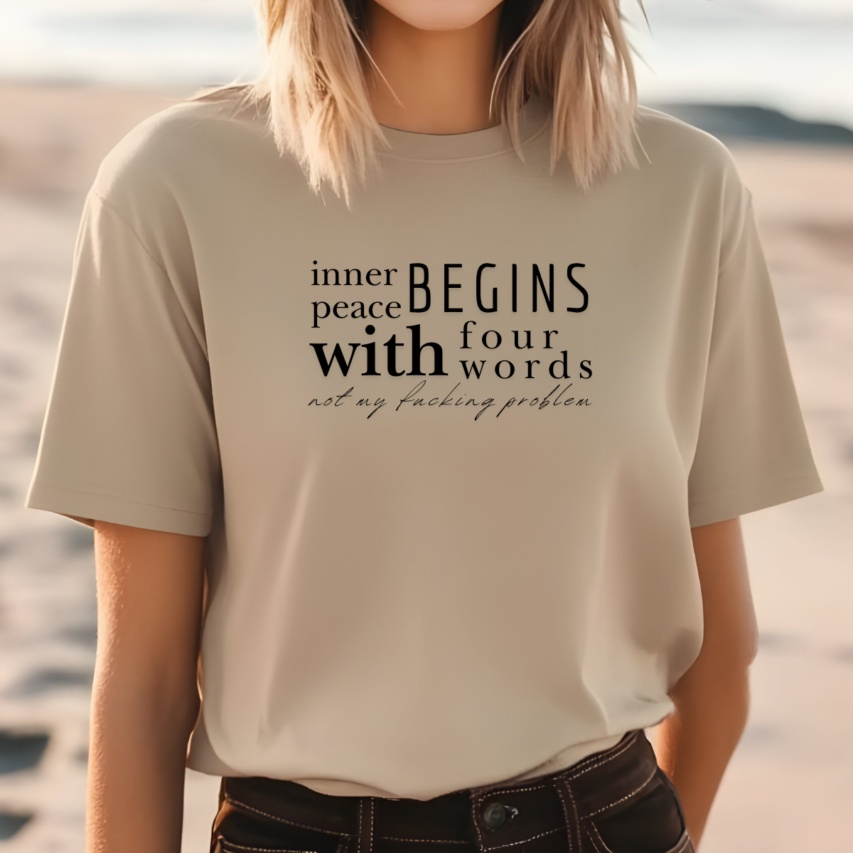 Inner Peace Beings With Four Words Subway Design Shirt