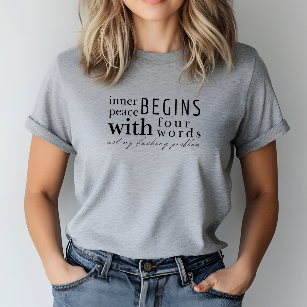 Inner Peace Beings With Four Words Subway Design Shirt