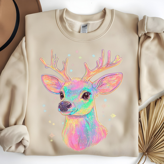 Iridescent Reindeer Christmas Sweatshirt