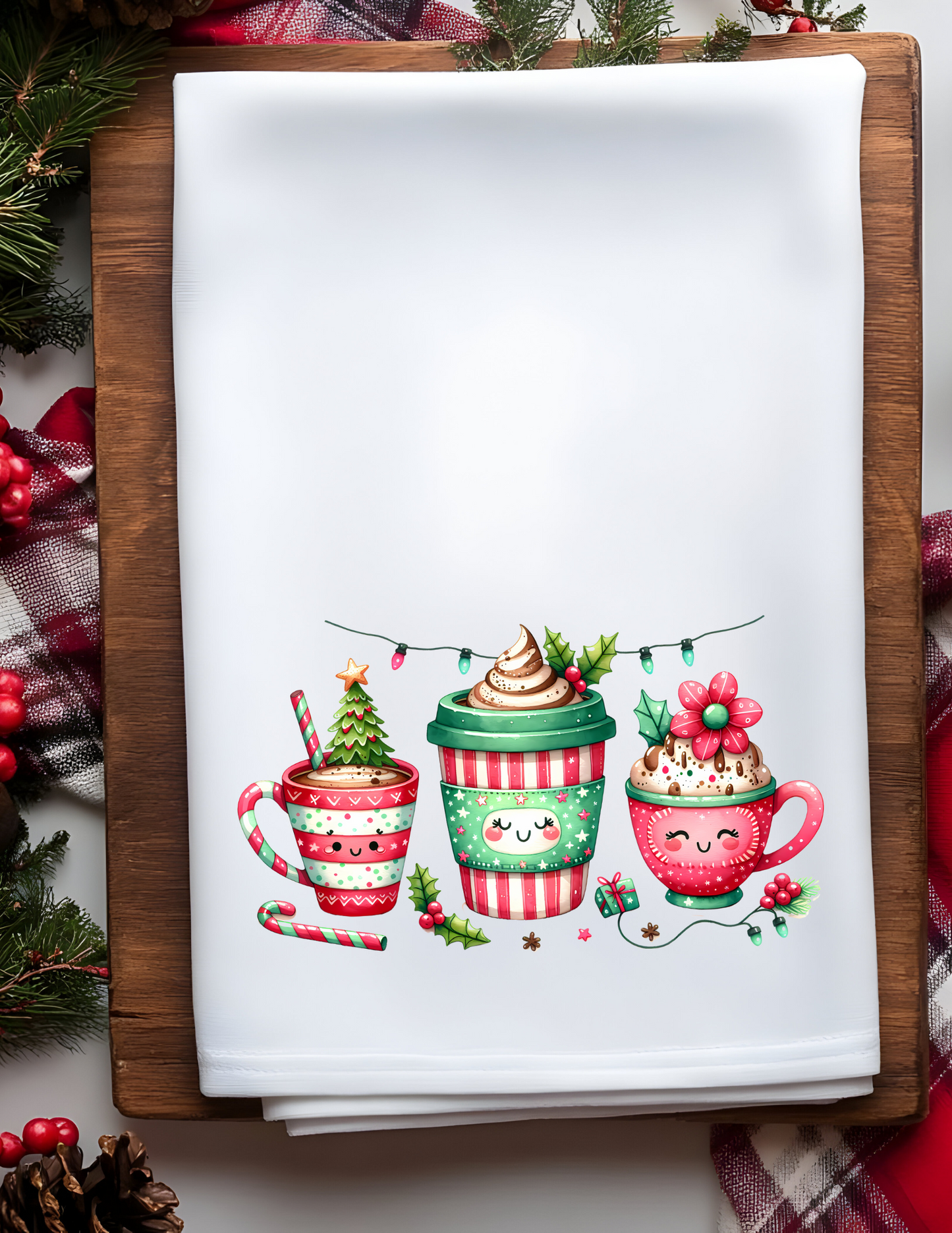 Holiday Kitchen Waffle Towel and Mug GIFT SET